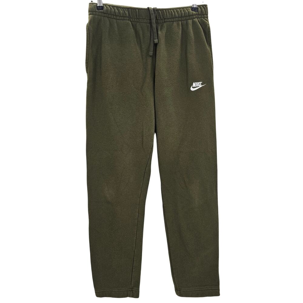 Nike Womans size M Elastic Waistband 3 Pocket Sweatpants Drawstring Green/White